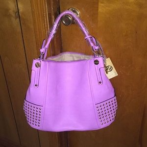 Pink purse with gold studded bottom, NWT 💕💕💕